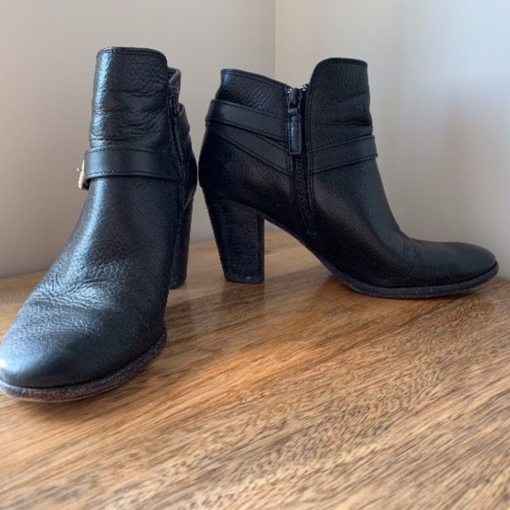 Cole Haan Black Leather Ankle Boots